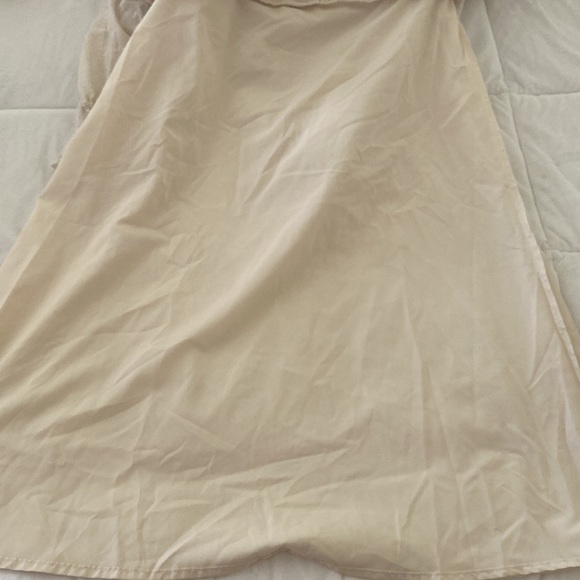 Eyelet lace cottage core romantic dress cream collar button tie waist xs small - Picture 6 of 11